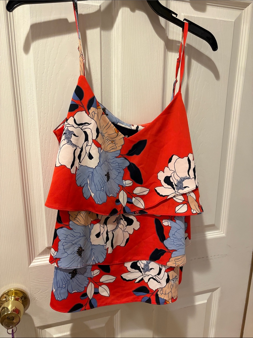 RACHEL Rachel Roy Red Floral Tiered Cami Top